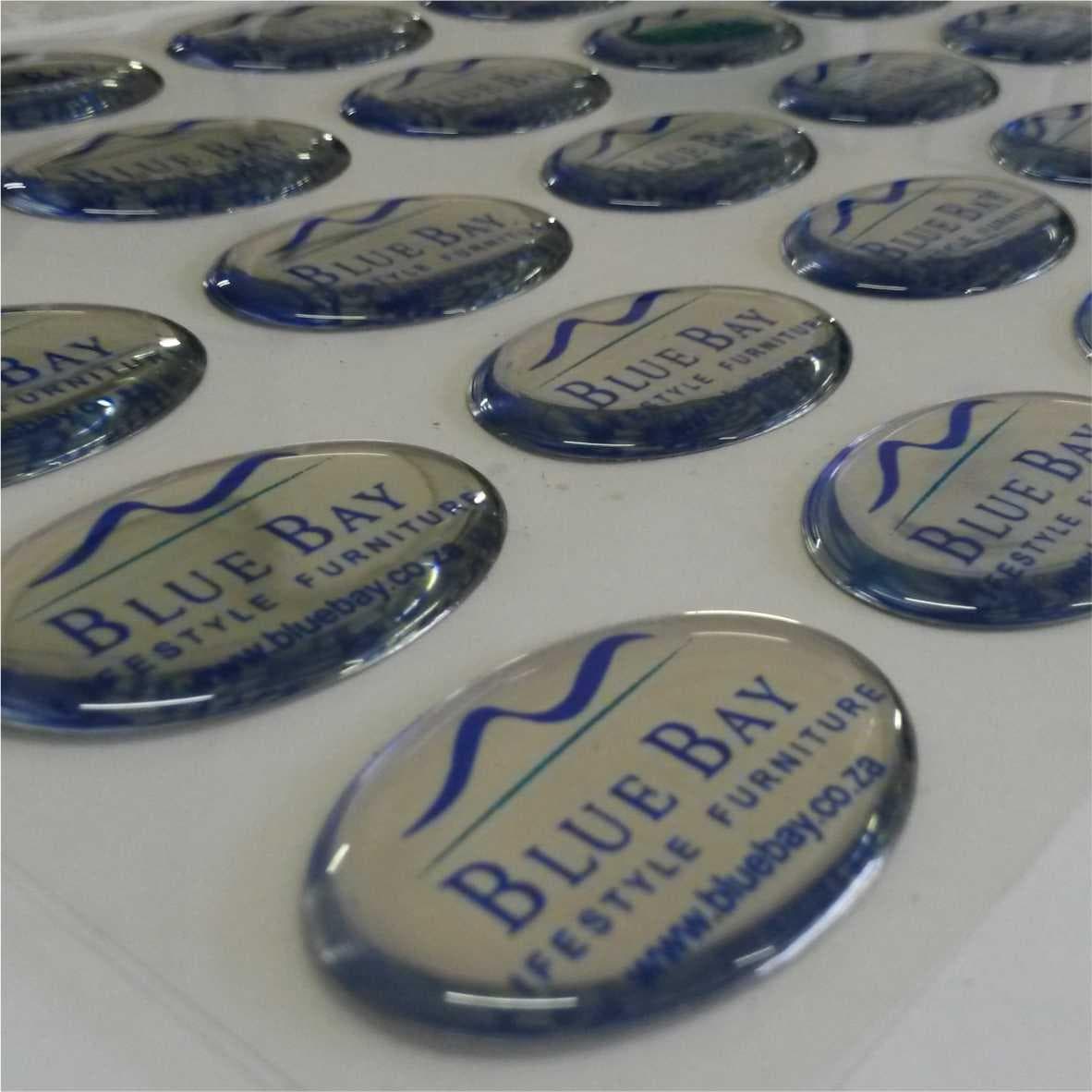 Custom dome label for industrial equipment