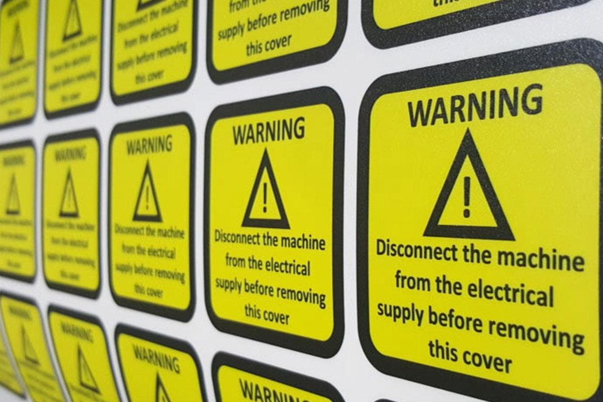 Warning label collection for various hazards