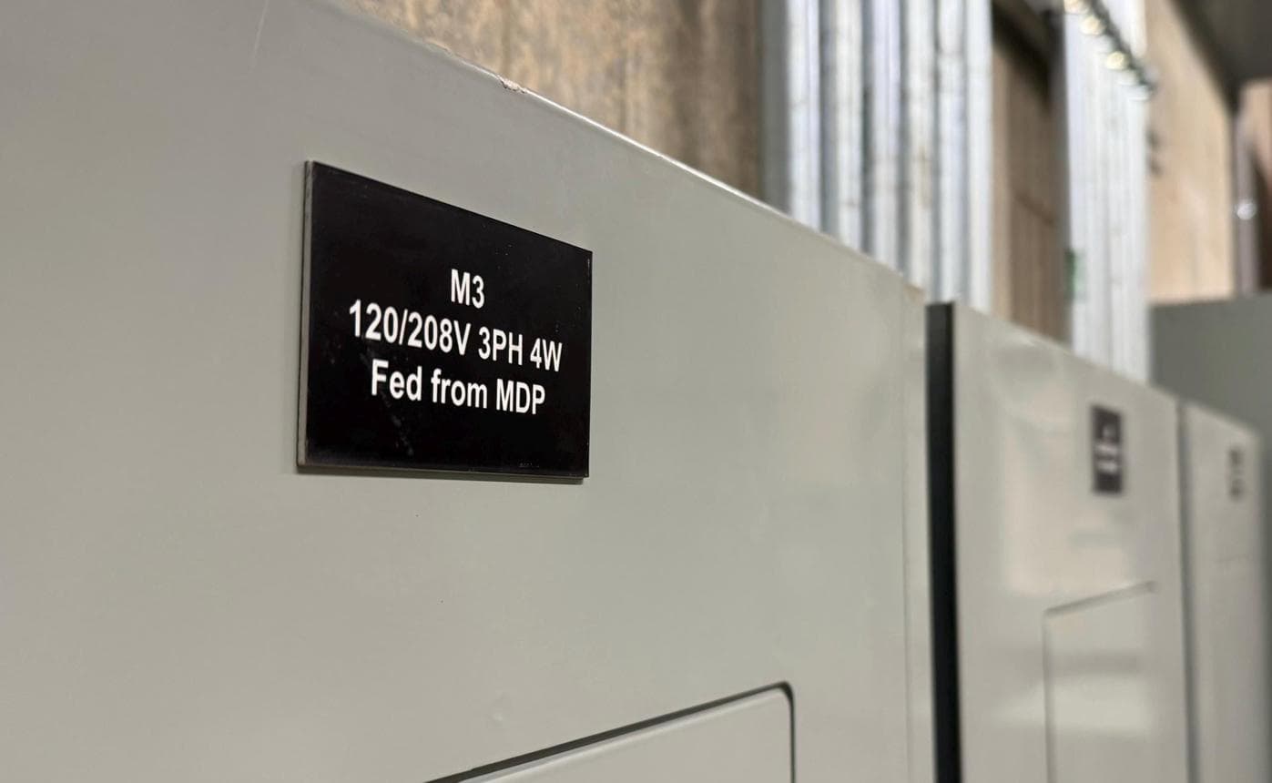 Electrical equipment label with safety markings
