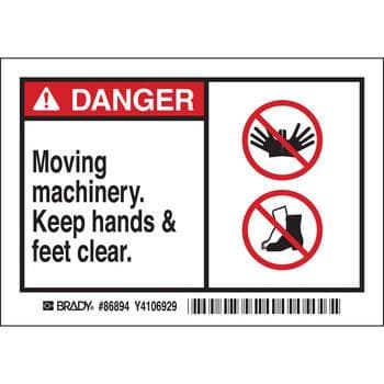 Industrial safety label with regulatory markings