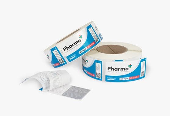 Pharmaceutical label with batch tracking