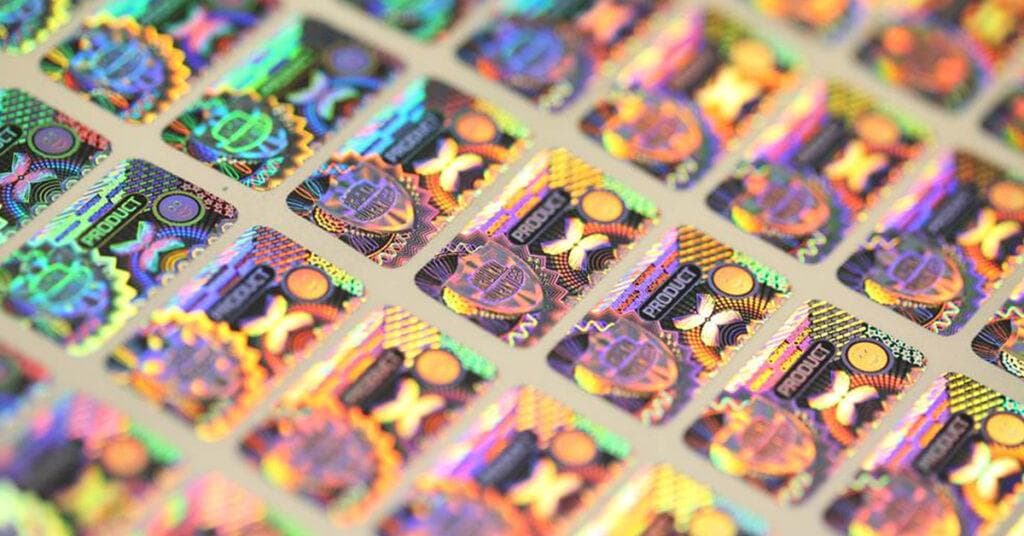 Security hologram with dot matrix authentication design