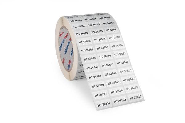 Serialized security label with unique numbering