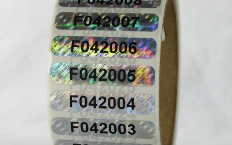 Serial number label for warranty tracking