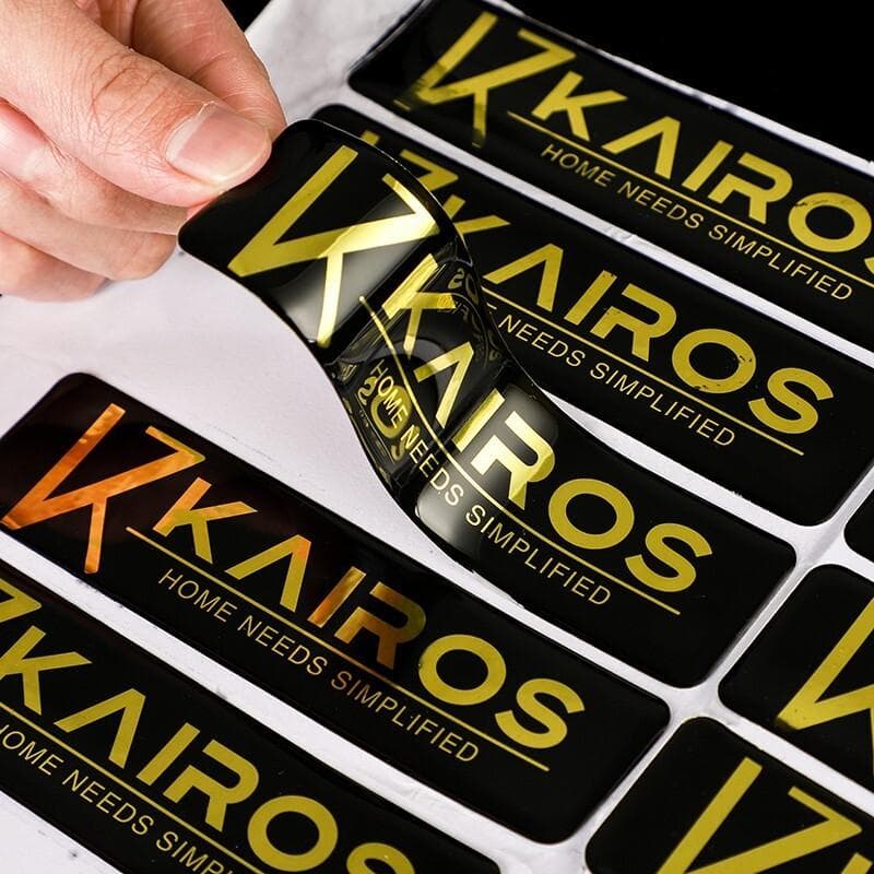 3D dome sticker showing resin dome coating